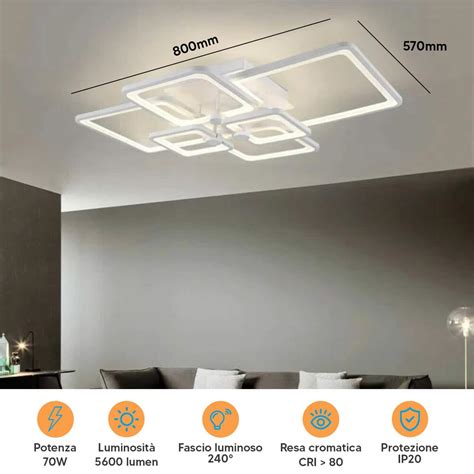 Lampadario Da Soffitto Quadrati W Lm Luce Calda Naturale O