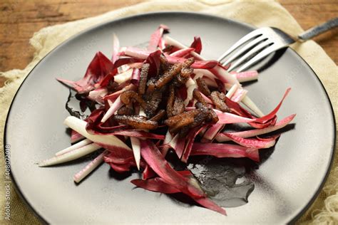 Radicchio Rosso Con Pancetta Fritta Ft Red Chicory With Fried