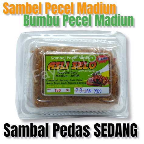 Sambel Pecel Madiun Rasa Sedang Bumbu Kacang Sambal Kacang Instan Bumbu