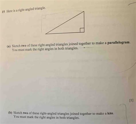 Solved 15 Here Is A Right Angled Triangle A Sketch Two Of These Right Angled Triangles