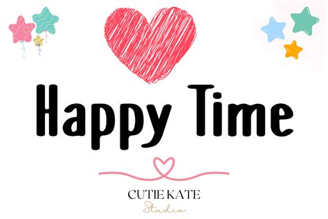 Happy Time Font By Cutie Kate Studio · Creative Fabrica