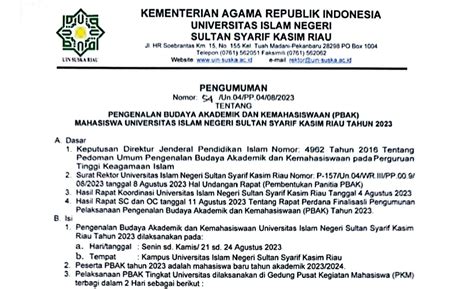 Pengenalan Budaya Akademik Dan Kemahasiswaan Pbak Universitas Islam