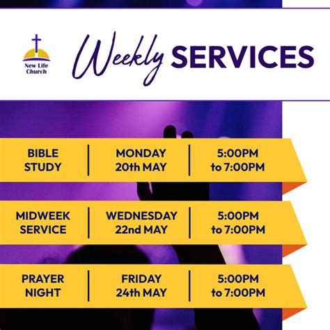 Church Weekly Services Flyer Template Postermywall