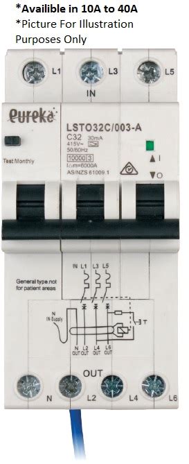 3 Pole 63a Rcbo 10ka 30ma C Curve Type A Agm Electrical Supplies