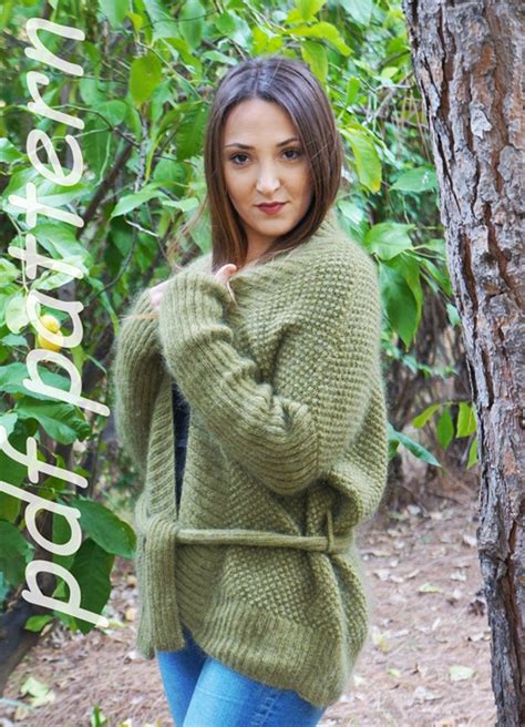 Pdf Knitting Pattern Knitted Cardigan Jacket Knitted Cardigan Womens