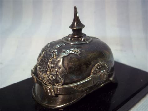 Miniature Pickelhaube Spike Helmet Baden Wurtemberg Silver Platedzwaar