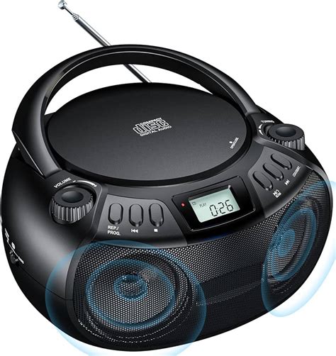 【にありがと】 Portable Cd Player Boombox Speaker， Wireless Bt Streaming， Am Fm Stereo Radio ＆ Enhanced