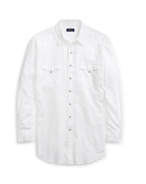 Ralph Lauren Classic Fit Cotton Silk Shirt In White Modesens