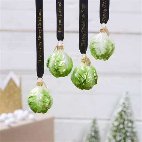 Brussel Sprout Bauble Personalised Message Decoration Etsy Christmas Room Christmas Themes