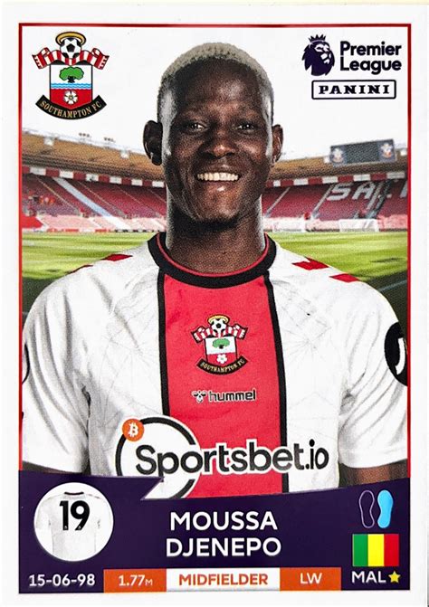 Premier League 2023 536 Moussa Djenepo Complete My Sticker Album