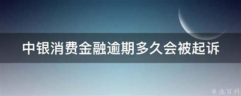 中银消费金融逾期多久会被起诉 业百科