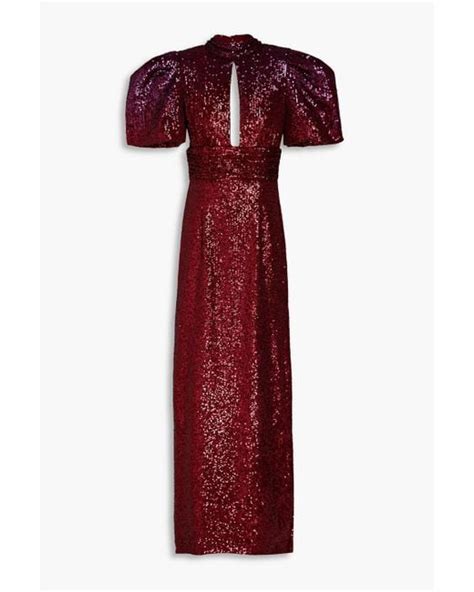 Rebecca Vallance Nikita Cutout Sequined Tulle Gown In Red Lyst