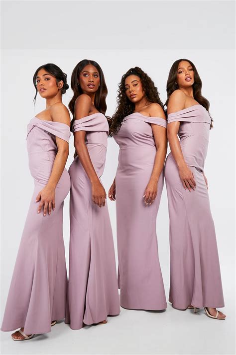 Womens Bridesmaid Off The Shoulder Maxi Dress Boohoo Uk