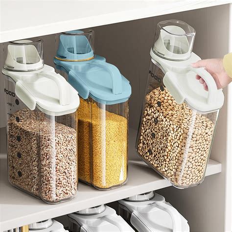 Ml Plastic Sealed Grains Container Dry Food Storage Bin With