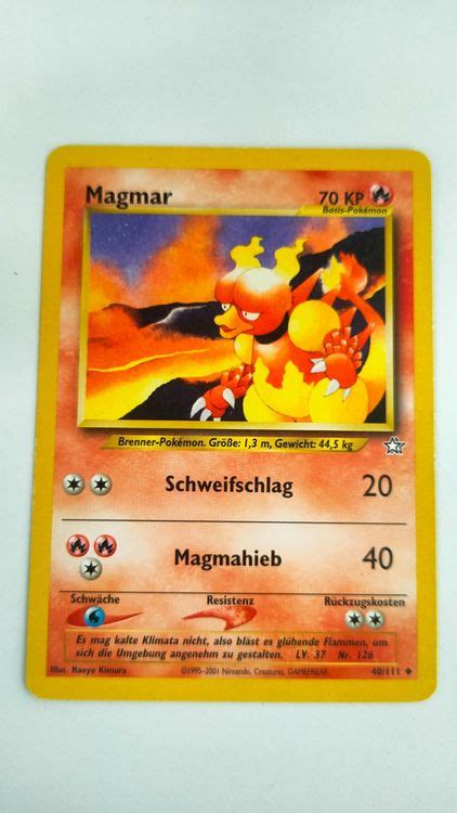 Magmar Pokemon Neo Genesis Kaufen Auf Ricardo