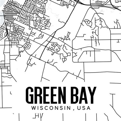 Green Bay Wisconsin Map Printable Printable Map For Office Etsy Green Bay Wisconsin Green