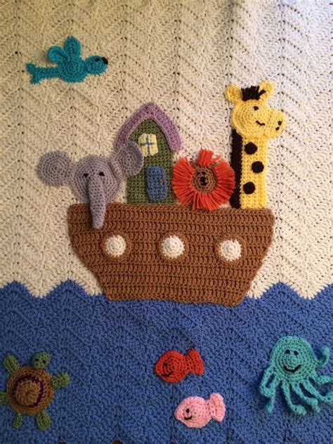 My Version Of Noahs Ark Blanket Crochet Square Blanket Blanket