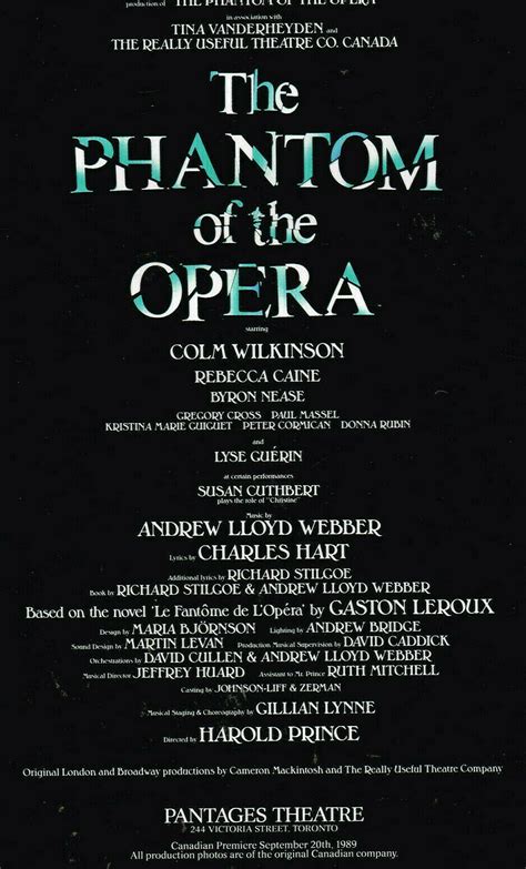 The Phantom of the Opera, Pantages Theatre, Toronto / Colm Wilkinson - Everything Else