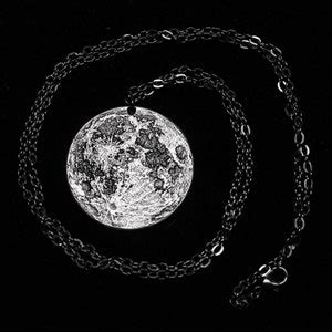 Silver Supermoon Necklace Large 1 5 Pendant On Etsy