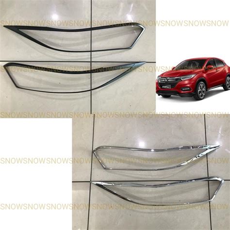 Jual Garnish Lampu Depan Honda Hrv Facelift 2019 2022 Up Hitam Chrome