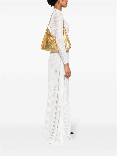 Rabanne Pixel Tube Shoulder Bag Gold FARFETCH