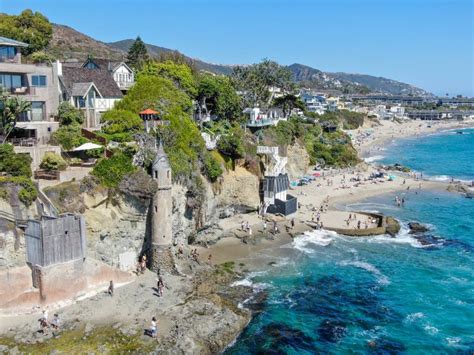 Aerial View Of The Pirates Tower At Victoria Beach In Laguna Beach