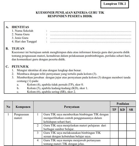 Contoh Penilaian Kinerja Tenaga Kependidikan Penilaian Kinerja Guru Format Hasil Penilaian