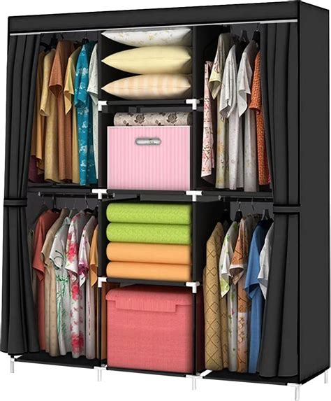 HESMENO Portable Wardrobe Portable Closet For Hanging Clothes Closet