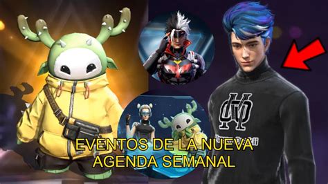 Nueva Agenda Semanal Free Fire Reclama Mascota Kactus Traje Gratis