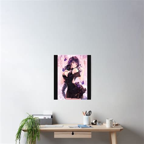 Poster Sexy Hentai Anime Raiden Shogun Baal Lewd Seins Seins Cul Cuisses Genshin Impact GI