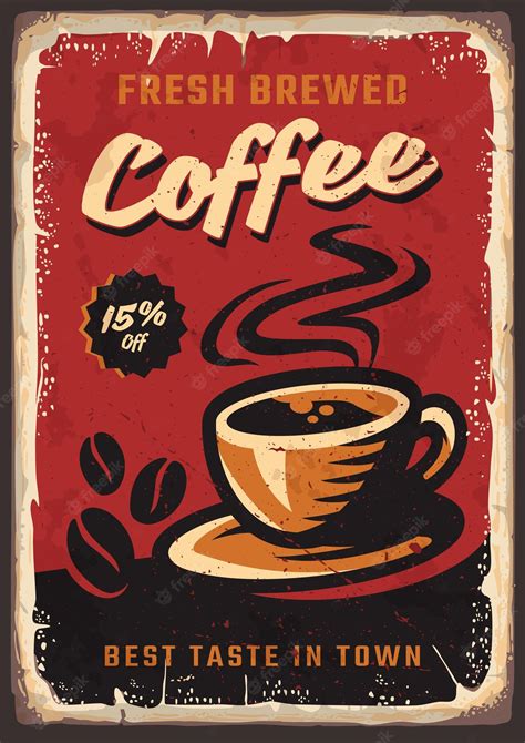 Premium Vector Coffee Retro Vintage Poster Premium Design Template