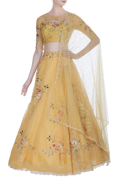 Buy Embroidered Lehenga Set By Anushree Reddy At Aza Fashions