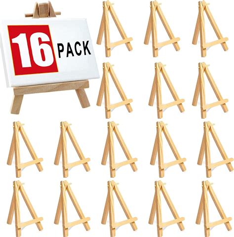 16 Pcs 6 Inch Natural Wooden Mini Easel Stand Artist Easel Wood Artist