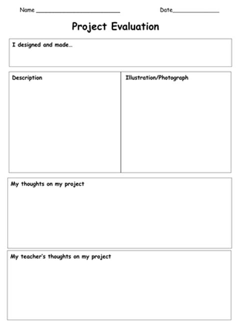 Dt Project Evaluation By Missfincham Teaching Resources Tes