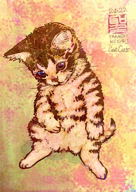 「おはこんばんちは 」 Catcuts ︎日々猫絵描く漫画編集者のイラスト