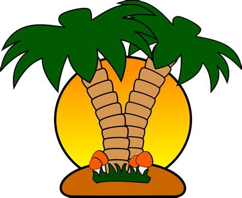 Island With Palm Trees Clipart Wikiclipart