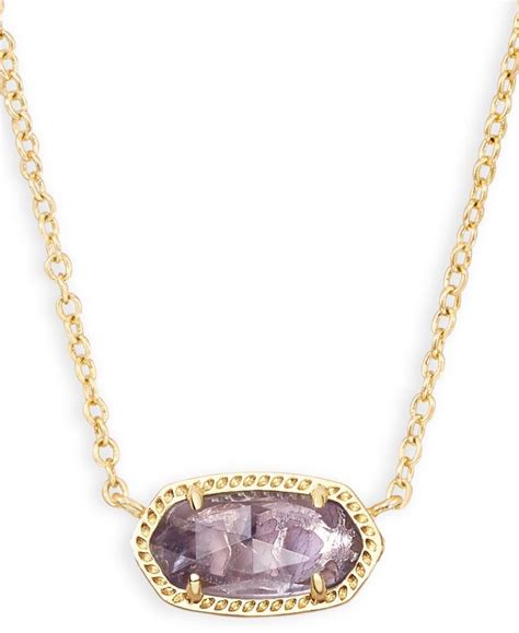 Kendra Scott Stone Pendant Necklace 15 2 Extender Purple Amethyst