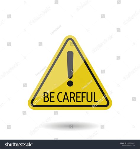 Yellow Be Careful Icon Isolated Exclamation Stock Vector Royalty Free