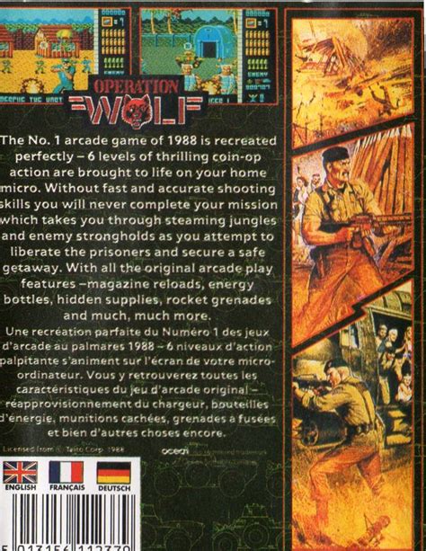 Operation Wolf (1988) Amstrad CPC box cover art - MobyGames