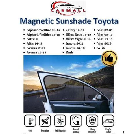 Toyota Fully Magnetic Sunshade Alphard Vellfire Avanza Altis Camry