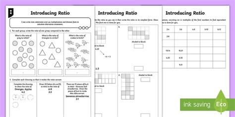 KS2 Ratio Differentiated Worksheets Professor Feito