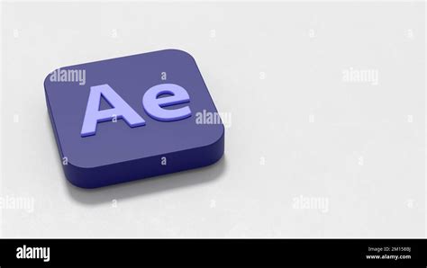 Adobe After Effects App Icon On Gray Background With Copy Space Stock