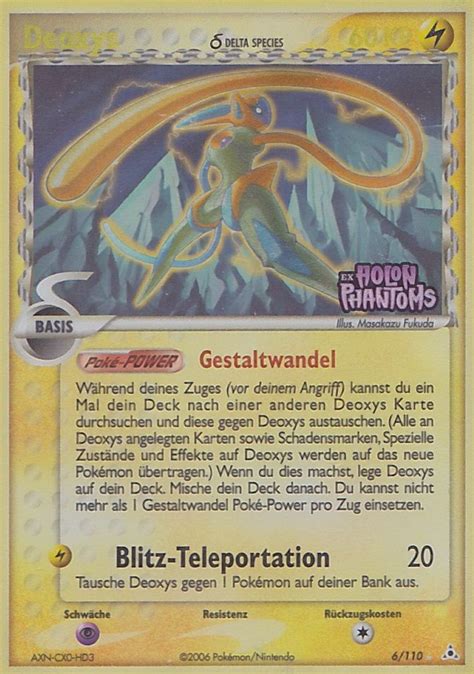 Deoxys Wert Bild K Nstler Seltenheit Pokemonkarte De