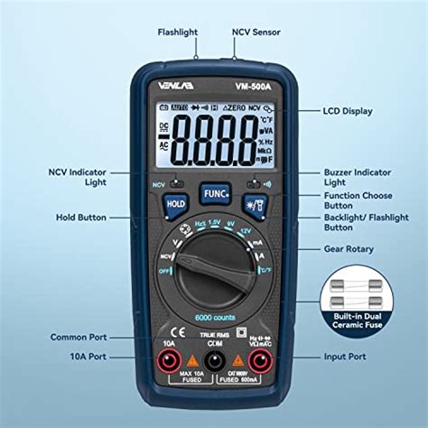 Venlab Digital Multimeter Counts Voltage Meter With Ncv Fast