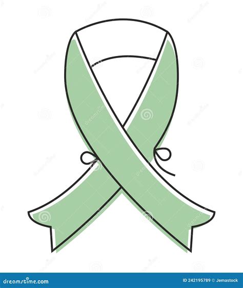 Green ribbon campaign stock vector. Illustration of ribbon - 242195789