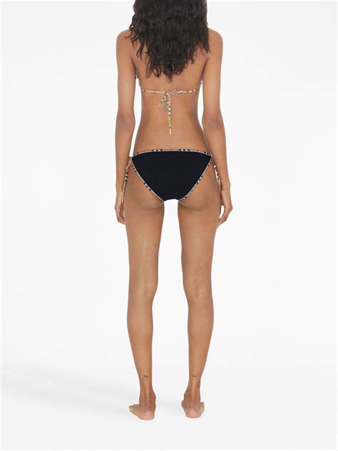 Burberry Check Trim Bikini In Nero Modesens