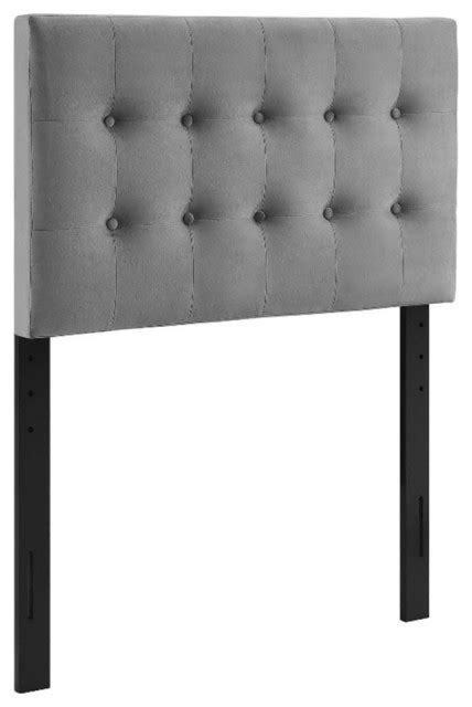 Modway Emily Twin Tufted Performance Velvet Headboard In Gray Twin