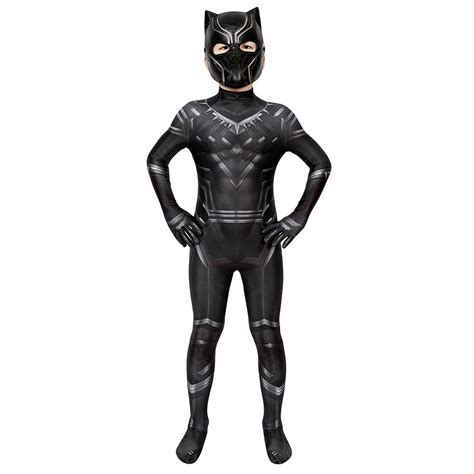 Kids Black Panther Cosplay Costume Civil War Edition Spandex Zentai