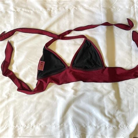 S Dark Red Bikini With Gold Stud Details Brand Depop