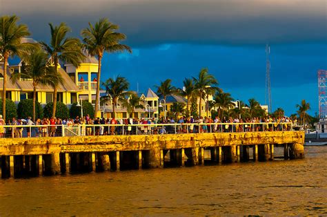 People Gathering At Mallory Square For The Daily Sunset Celebration